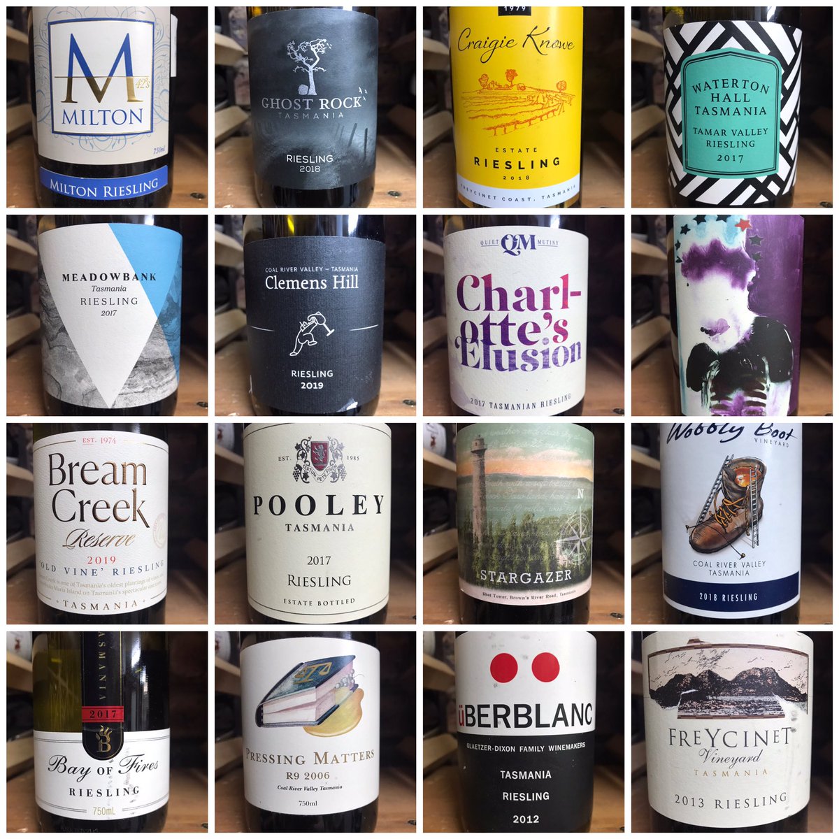 Unfortunately I’m working on #internationalrieslingday but if I wasn’t, I reckon I’d open one of these. 16 of the many favourite Tassie Rieslings of mine. #iloveriesling