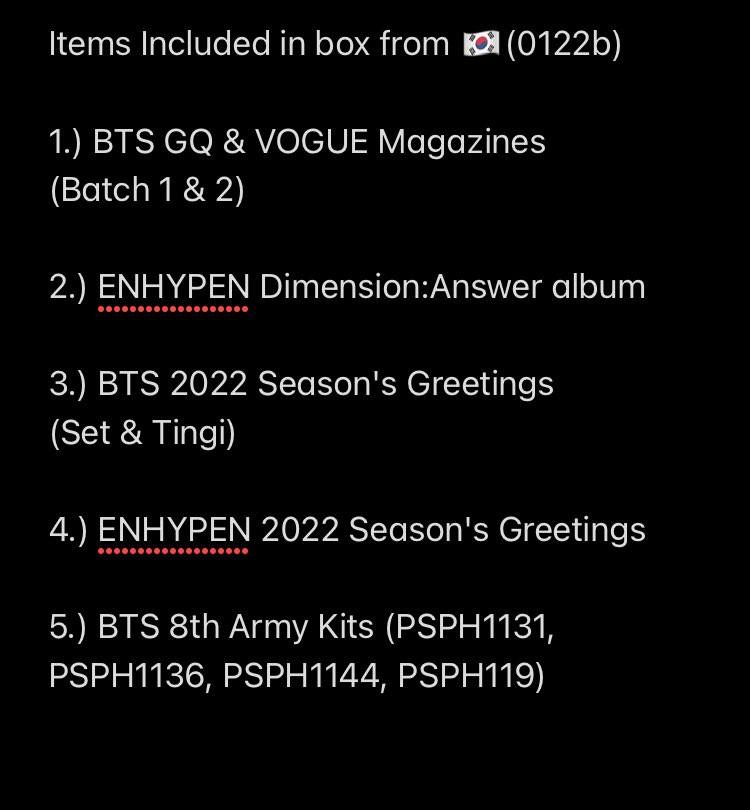 PurpleStellarPH's tweet photo. Hellooo!! Our box from Korea (0122b) has arrived at our PH address. You may already fill up the shipping request form.
Shipping starts next week.
Thank you so much! ππ
*see photo below for box inclusions* https://t.co/bE8tqrUsdJ