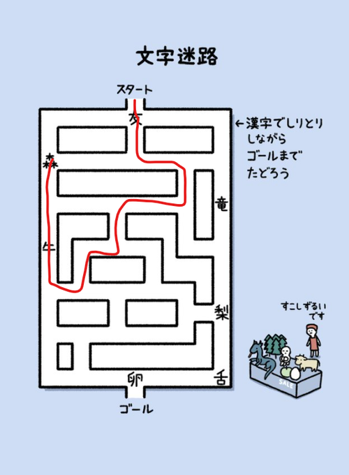 文字迷路 漢字でしりとりしながらゴールまでたどろう 激ムズだと話題に 分かるかな まとめダネ