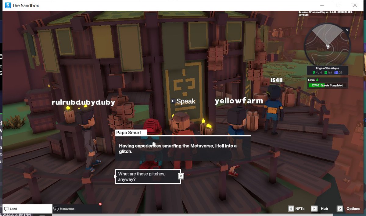 KIMURAG4's tweet photo. @TheSandboxGame I just participated in the daily #SandboxAlphaS2Contest for a chance to earn up to 1,000 $SAND! Starting March 11 - Find Papa Smurf. Check out my screenshot below! 👇 #SandboxAlphaS2 https://t.co/z8PIUizolG