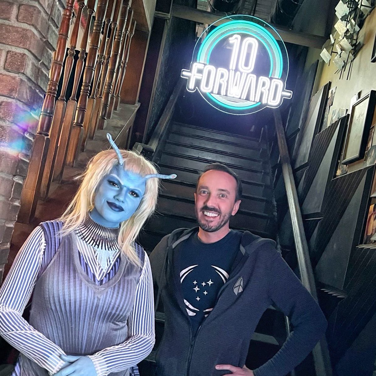 GrodeckiDesigns's tweet photo. What better way to wind down than at #TenForward with a Jean-Luc Earl Grey Martini and my own number one! #StarTrekPicard #ParamountPlus #StarTrek #Cocktails #tenforwardtheexperience https://t.co/G0XpUYZFUe