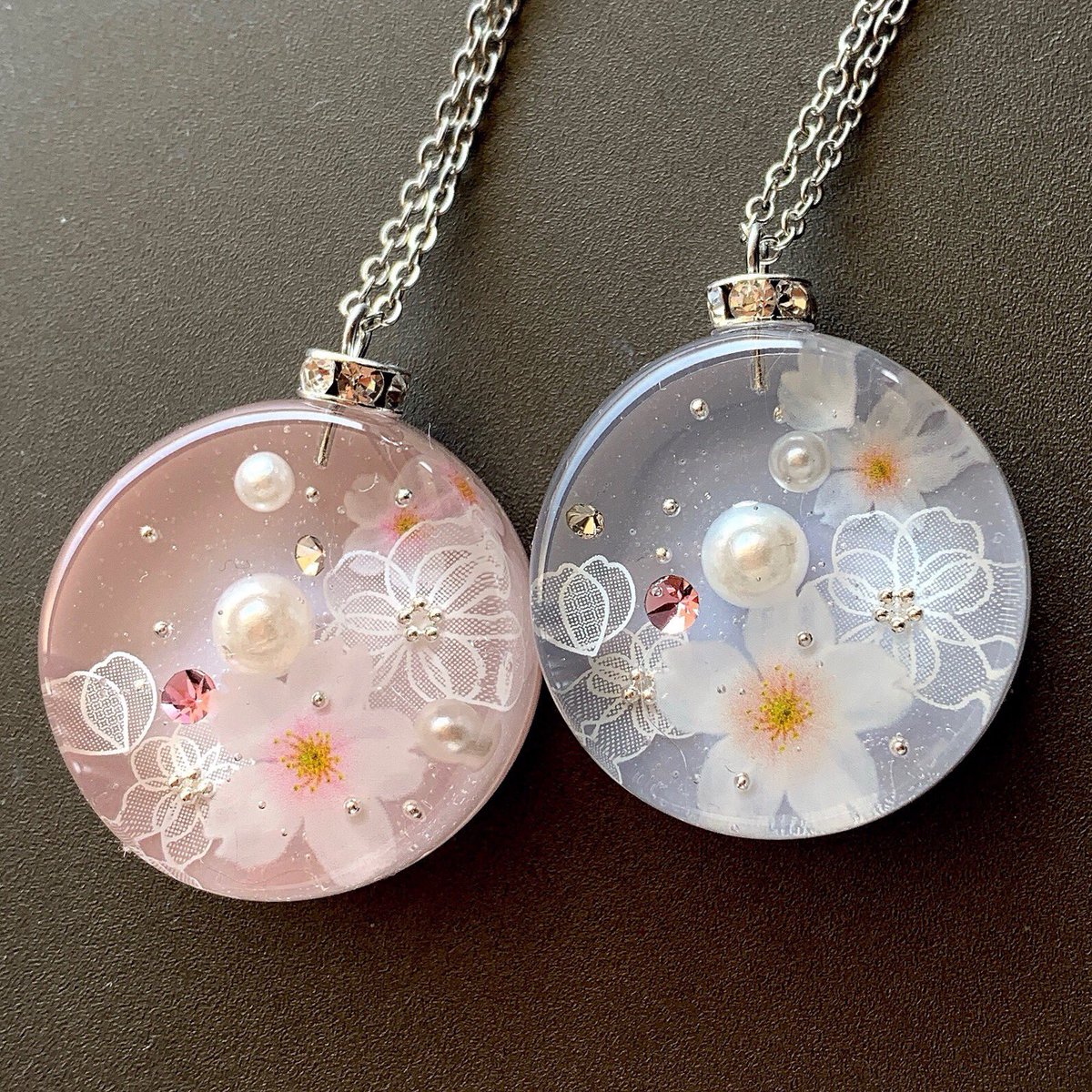桜ネックレス🌸 #レジン #レジンアクセサリー #ハンドメイド