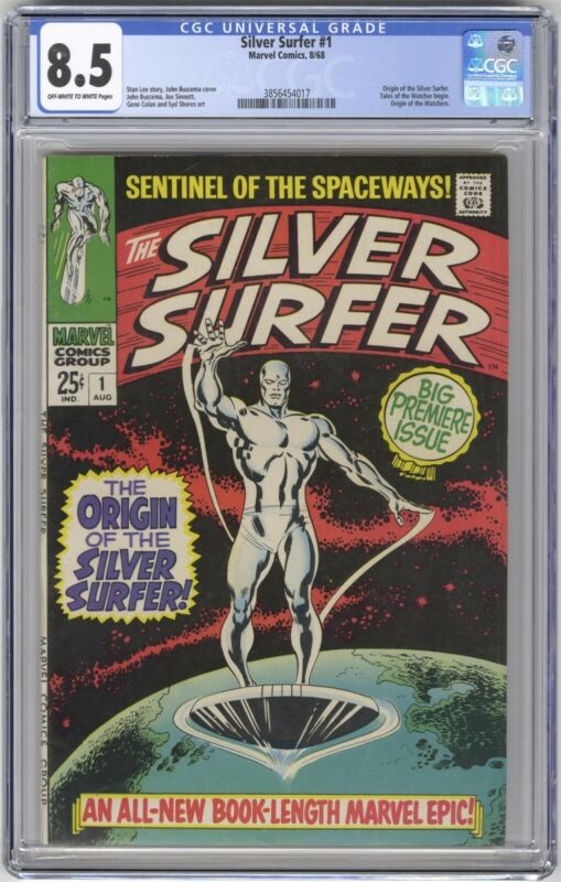 ComicsModernAge's tweet photo. Silver Surfer #1 CGC 8.5 HIGH GRADE Marvel Comic KEY New Origin Details Buscema  https://t.co/MAjn8KRi7N @sparklecitycomx https://t.co/vO0bkTphn0