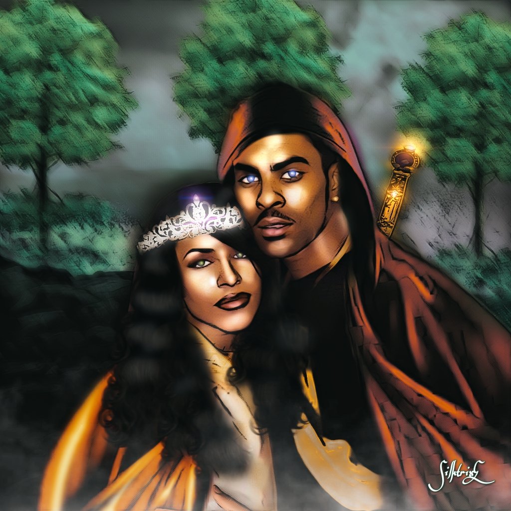 SilktrixE's tweet photo. Inspired by many Medieval films🛡️, I decided to turn Aaliyah &amp; Ginuwine into a beautiful medieval princess👸🏽 and a handsome medieval knight🗡️🔥

Art by me: @SilktrixE 

#Aaliyah #Ginuwine #art #BLACKARTIST #AaliyahArt #GinuwineArt https://t.co/uTAGbwnn2T