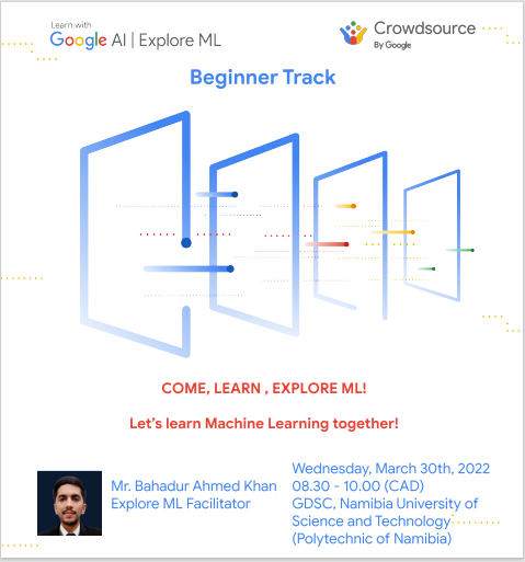dsc_nust's tweet photo. HI from DSC_NUST, Machine learning is all about the study of computer algorithms and how ML learns automatically by itself using data. So join us we introduce you to Machine Learning.

join us here: https://t.co/D5b8JHRFdX

@BahadurAhmedK10, @dsc_nust,@dscfcapt https://t.co/WNpi3nZG0v
