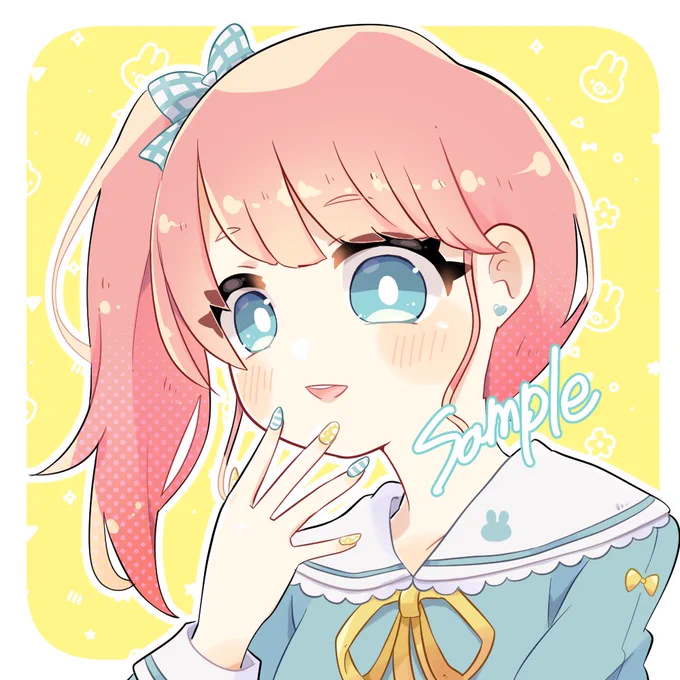SKIMAにてご依頼いただきました! 春っぽいカラーの女の子になりました。ご依頼ありがとうございました!  #SKIMA #アイコン制作