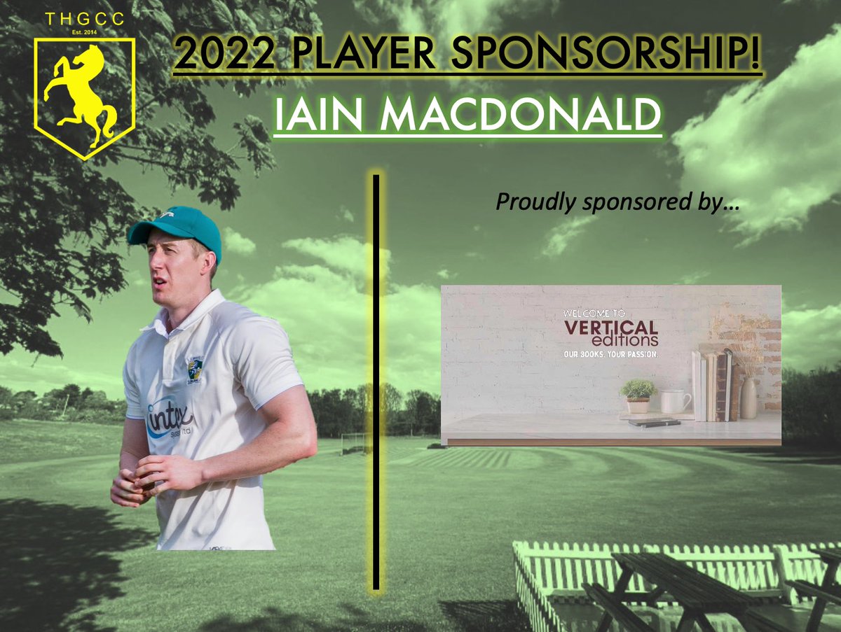 📣 Our next 2022 player sponsorship announcement is Iain MacDonald! 

Crouch is sponsored by <a href="/VerticalEds/">Vertical Editions Books 📚📖</a> 

Thank you to Vertical Editions Books who are big sponsors of the club!