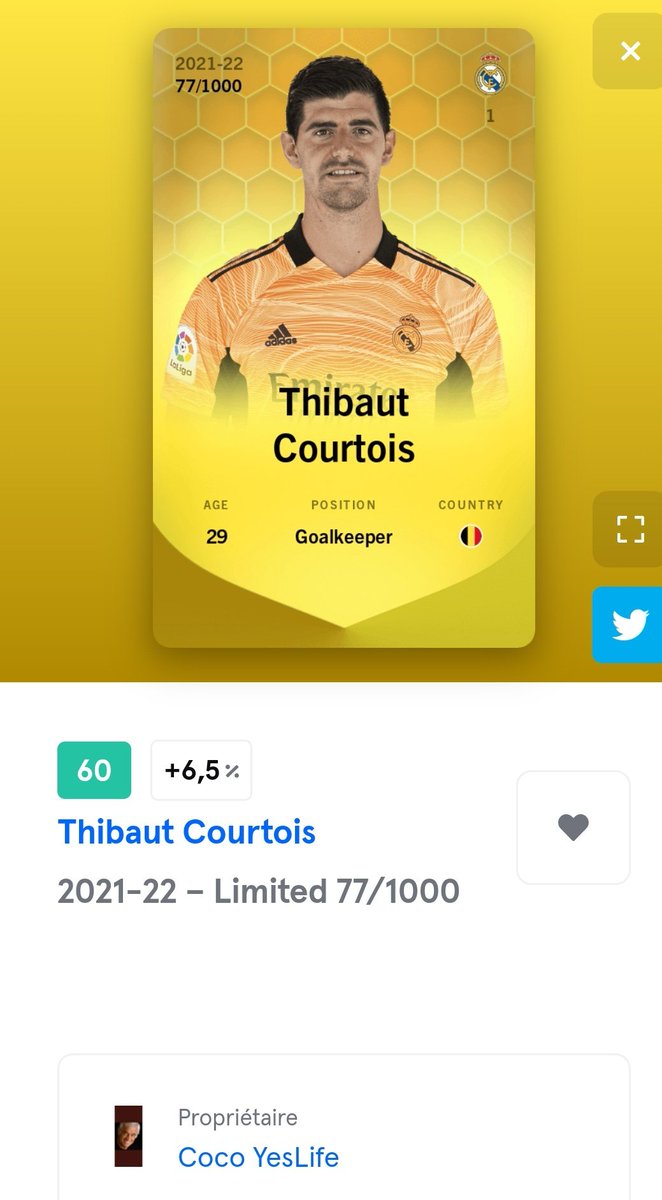 ColletAlexandr9's tweet photo. Bienvenue au plus grand gardien du monde #Courtois #RealMadrid #cocoyeslife #cococlub #sorare #ucl https://t.co/tww4IA8g13