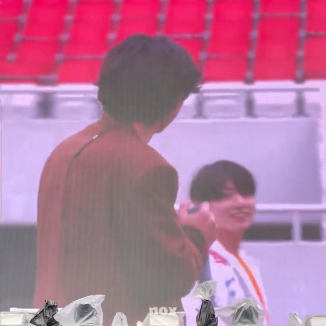 Jungkook's smile to Taehyung 🥺