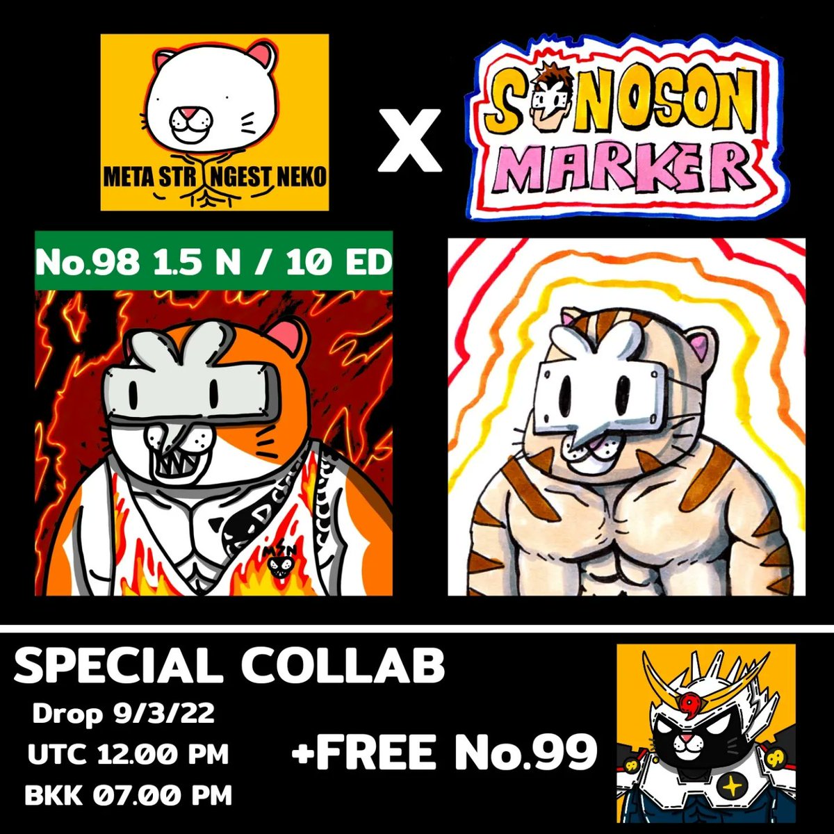yodchat's tweet photo. Hello everyone
META STRONGEST NEKO
AVAILABLE ON @ParasHQ 
Starting price 0.5 N
**Special Collab No.98
X Sonoson Marker
Get Free No.99**
Check this out
https://t.co/8mCsVq0WNY
Hope to enjoy 💪😼
Thank you
https://t.co/LTLS8Jwa8E
#NEARprotocol #NFTCommunity #NEARnft #NFT #PARASnft https://t.co/hU5z6MzXqT