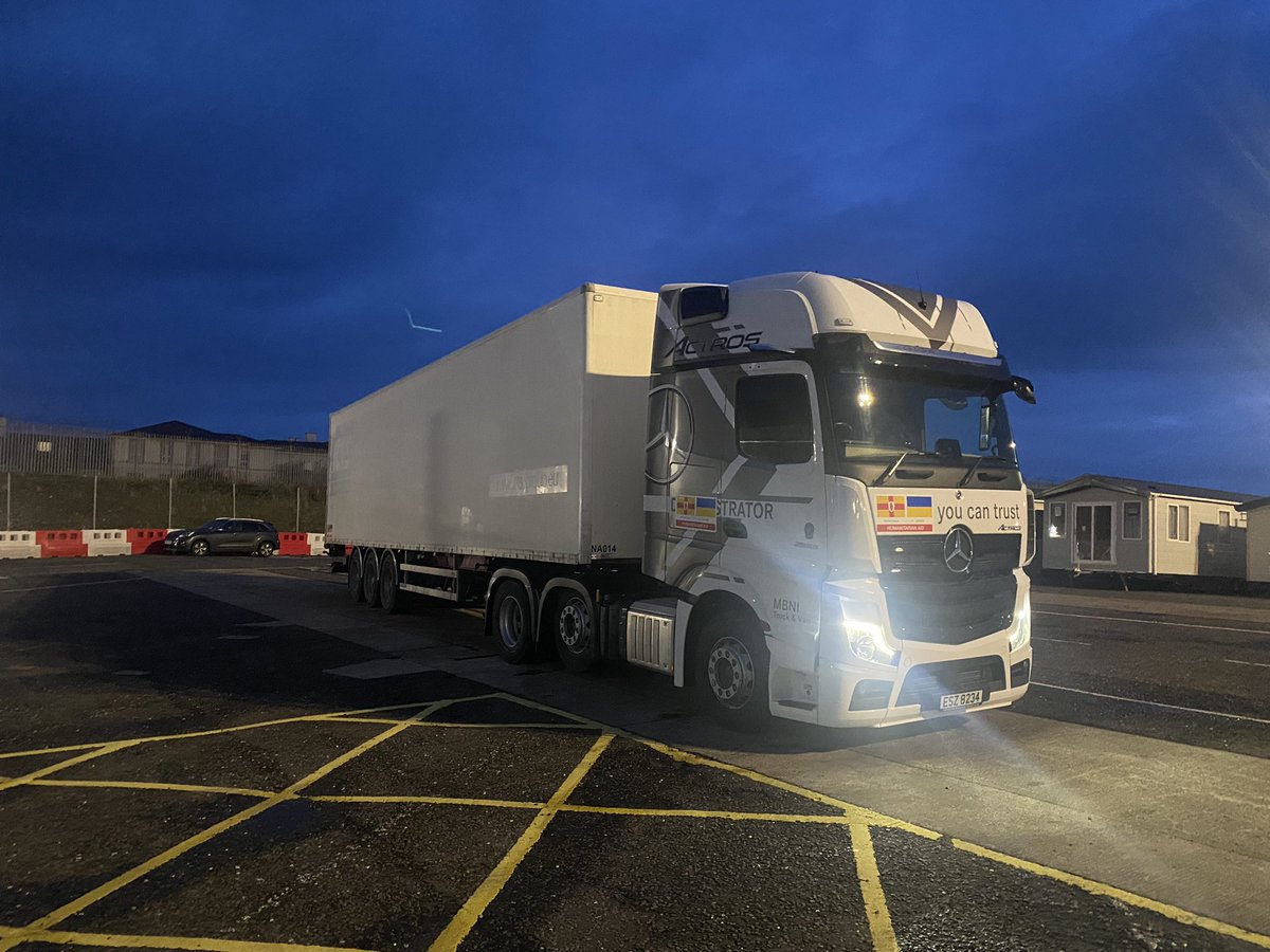 hogg9richard's tweet photo. Owen and i heading to the Ukraine boarder with humanitarian aid. Owen says i’ll drive for a bit I said but you don’t have an HGV license he said AND. on going conversation big thanks to #RentaMerc, #BDO, #alliedcustoms, #belltransport, #macrete and of everyone who has donated https://t.co/yUfR6NMtH9
