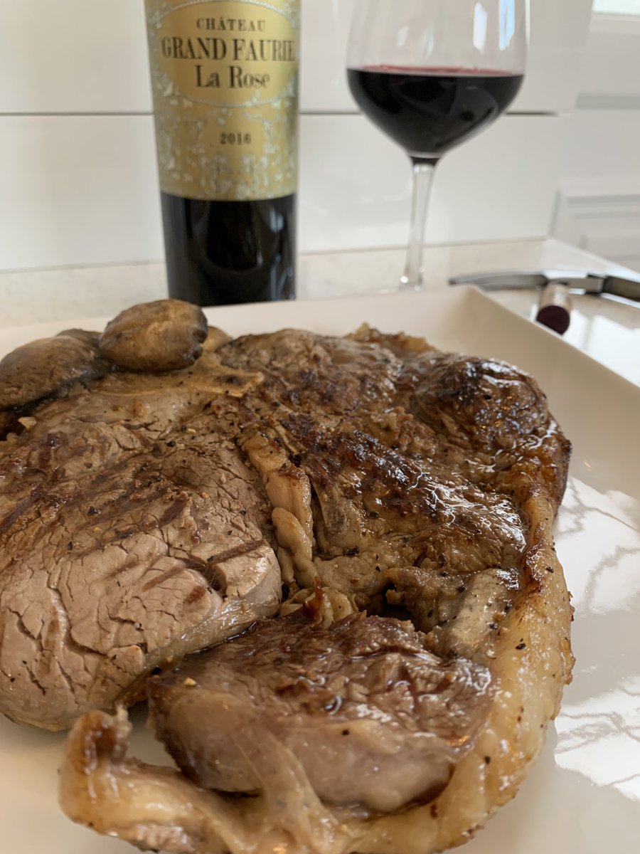 The picture didn’t do it justice but I did 😊. A humongous super tender prime Scottish beef T-Bone washed down with  Saint-Emilion cassis & blackcurrant and good tannins #ScottishBeef #shoplocal #homecooking #foodandwinepairing #Saturdaydinner