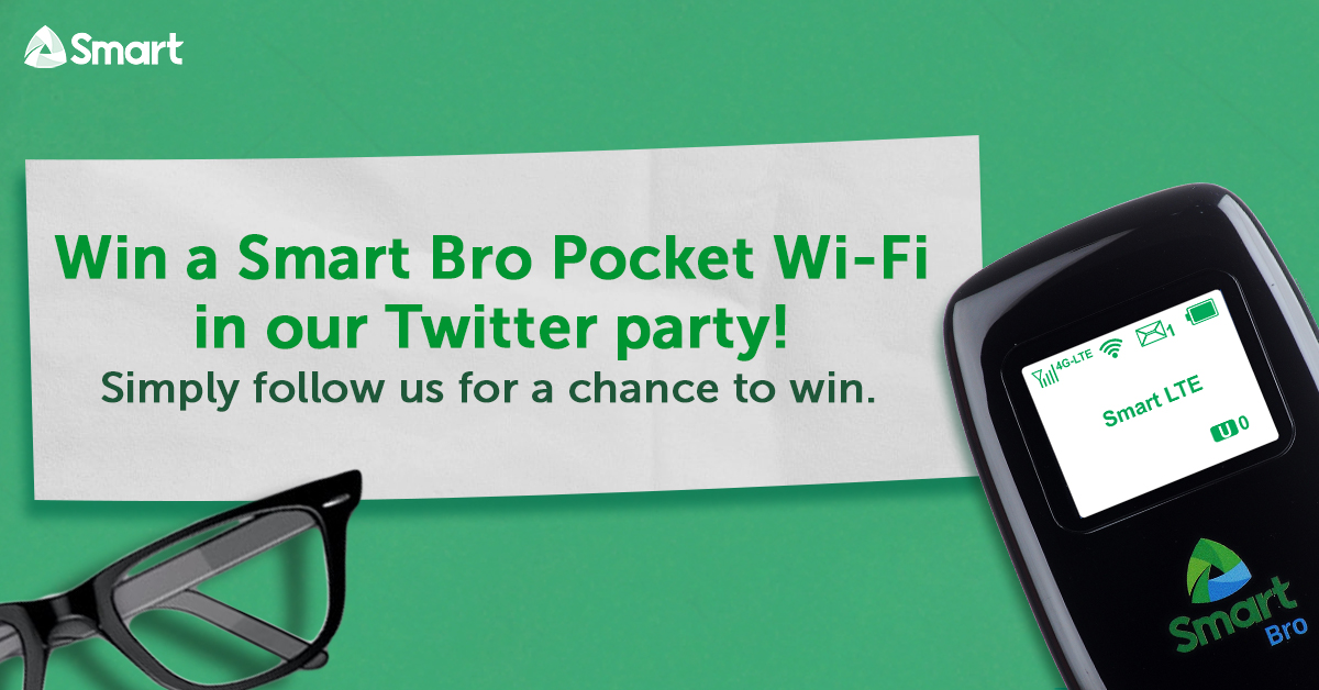 LiveSmart's tweet photo. Win a Smart Bro Pocket Wi-Fi when you:
 
1. Follow @livesmart on Twitter
2. RT this tweet

Make sure your account is public! We'll select one random winner! 💚 #LiveSmartonTwitter https://t.co/LYnikJiS6a