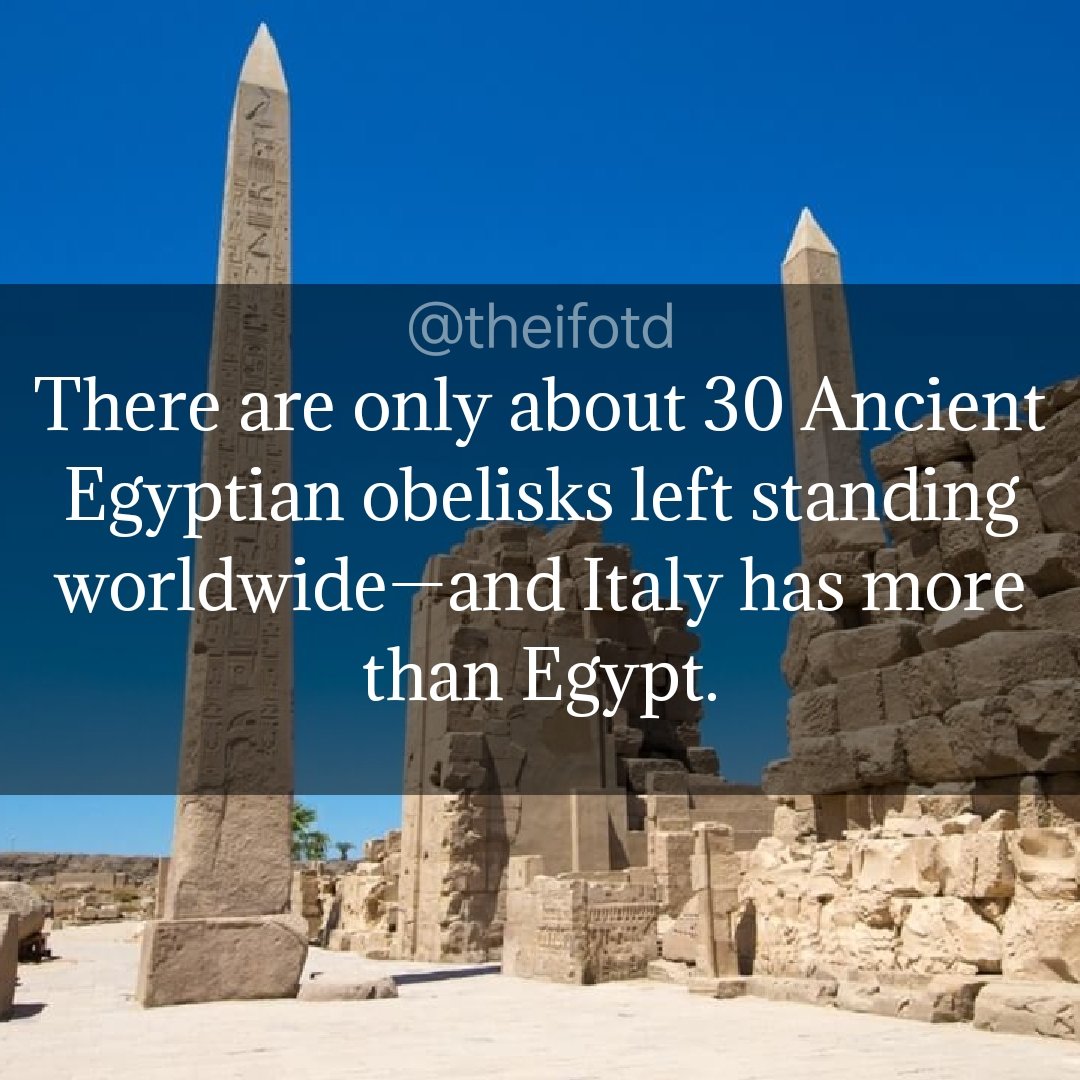 theifotd's tweet photo. #ancientegypt #egyptian #obelisk #cleopatrasneedle #monument #ancient #monolith #ifotd #interesting #fact #learnsomethingneweveryday #learnsomethingnew #todayilearned #goodmorning #morning #daily #facts https://t.co/5qvWPBMO4R