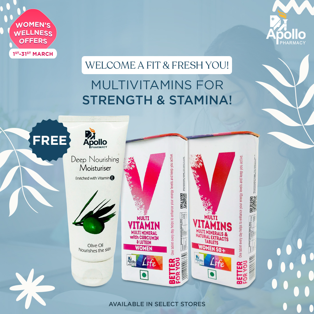 ApolloPharmacy's tweet photo. Improve immunity, #strength and #stamina, for all-day energy with #ApolloLife Women #MultiVitamin tablets. Packed with vitamins, minerals, these tablets help repair body tissues, boost #immunity and fight fatigue.
Visit your nearest #ApolloPharmacy Store.
📞: 1860 500 0101 https://t.co/3ixWPYuscL