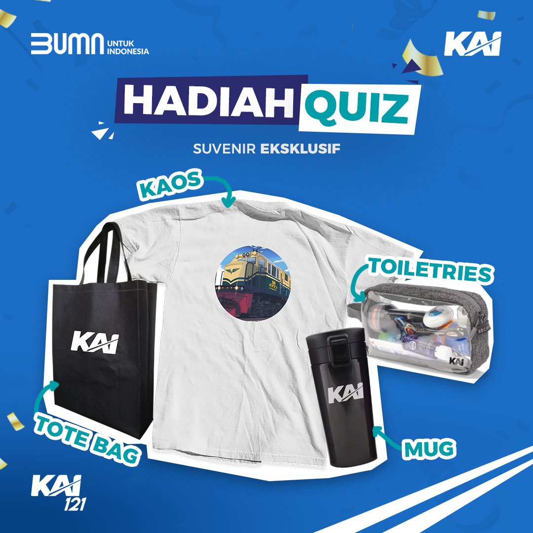 Memeriahkan HUT ke-10 KAI121, yuk bagikan harapan, saran &amp; kritik membangun #SahabatKAI utk layanan media sosial KAI121.

Sebelum ikutan, baca syarat &amp; ketentuannya. Sepuluh jawaban paling menarik, siap-siap aja mendapat suvenir luxury &amp; eksklusif!

#10tahunKAI121
#NaikKeretaLagi