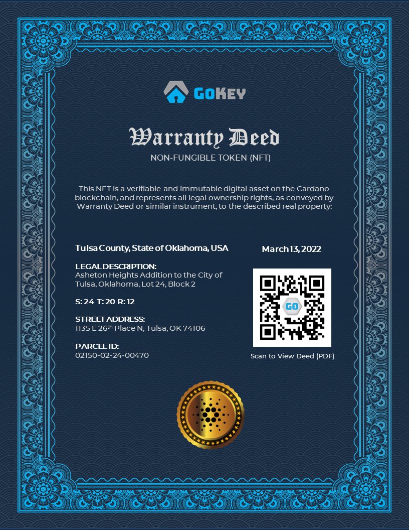 GoKeyFinance's tweet image. It's happening...

#Cardano's first NFT representing real property ownership.

cardanoassets.com/asset18q93muz5…