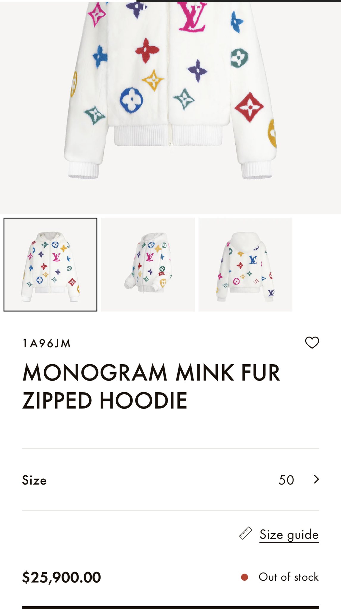 ORDER] Monogram Mink Fur Zipped Hoodie