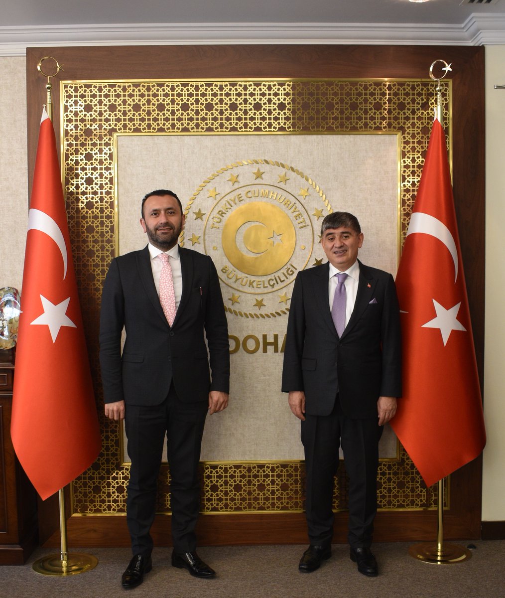 TC_DohaBE's tweet photo. Büyükelçi Dr. M. Mustafa Göksu, "Argeloji" Müdürü Galip Han'ı makamında kabul etti. https://t.co/Uob1wz1vW6