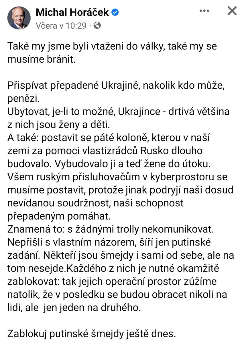 Gee2eR's tweet photo. Pro Váš případný archiv. #horacek #socnet #blokace #rusko #putin #5kolona #cze #flastenci #antivax #czexit #inflace #potulniekonomove #prezidenstikandidati https://t.co/Z9PZqRdVPK