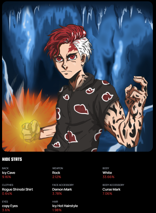 Ben68916301's tweet photo. @otakuoriginsnft So awesome playing with attributes inspired from different anime and making the colours pop https://t.co/h6GLcD0xwe