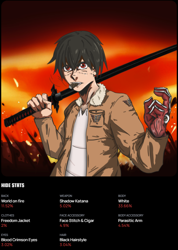 Ben68916301's tweet photo. @otakuoriginsnft So awesome playing with attributes inspired from different anime and making the colours pop https://t.co/h6GLcD0xwe