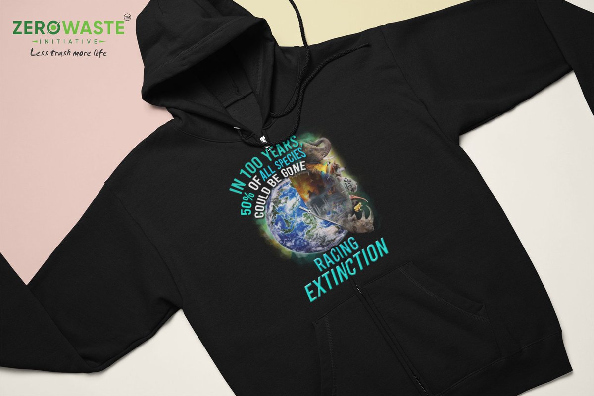 zerowastebrand's tweet photo. 😊Unisex Racing Extinction Zip Hoodie Zero Waste Initiative😊
✨ Zero Waste Initiative designed this product to express the meaningful messages for everyone who is ignoring the call from the environment, the Earth and nature.

Available at: https://t.co/rQQTHl4QCY https://t.co/AoSAFV0U0X