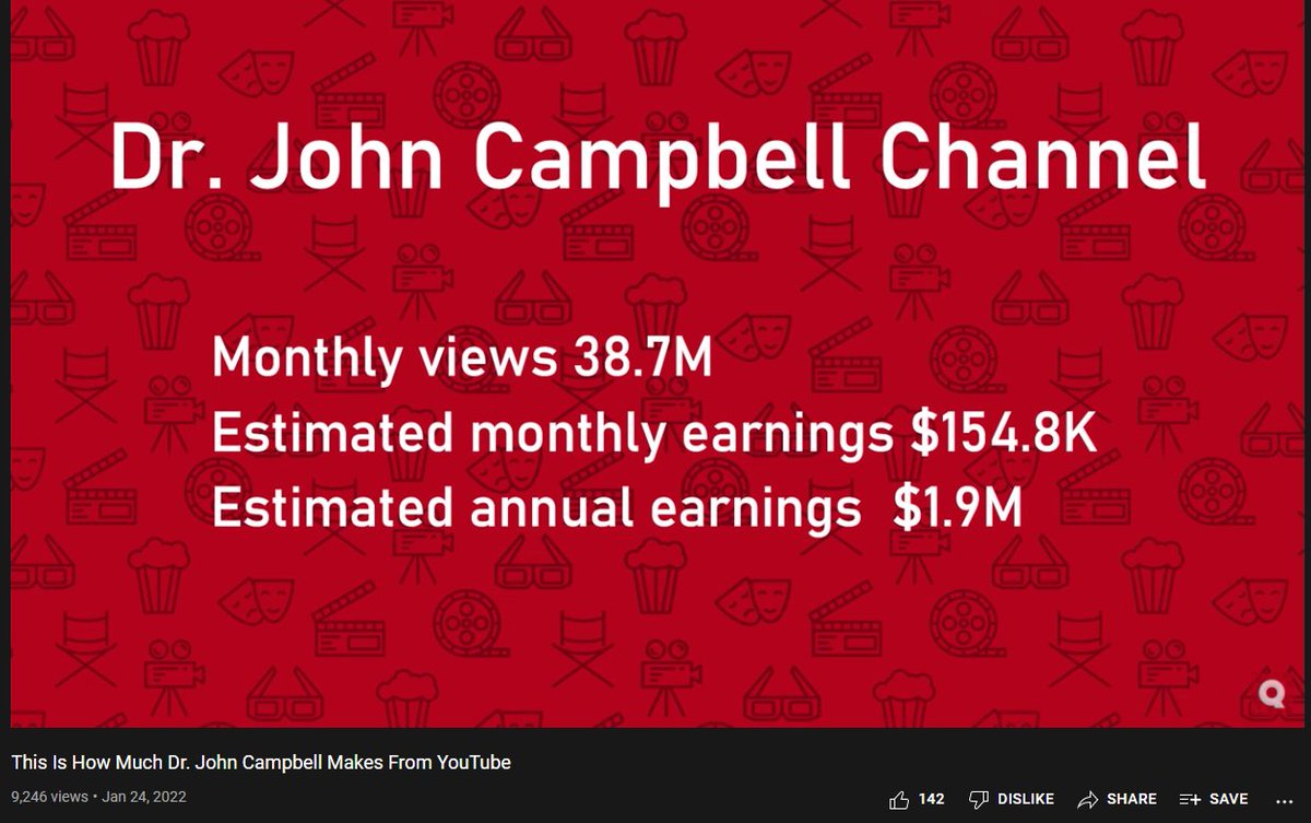 Storiesofinjury's tweet photo. Follow the money...

One person's estimation based on his channel stats...

At some point in the past, if he wanted to change his mind... would he?

IMO he's a #PharmaPuppet https://t.co/CL8l3x9jOS