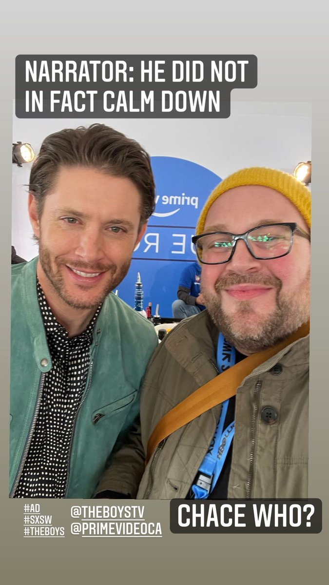 kisalip_'s tweet photo. New pics of @JensenAckles with a fan at the #SXSW #SXSW2022 (#TheBoys #TheBoysTV @TheBoysTV)

Source: https://t.co/lE7MrkpqQr IG story https://t.co/gPg0n0Hu6t