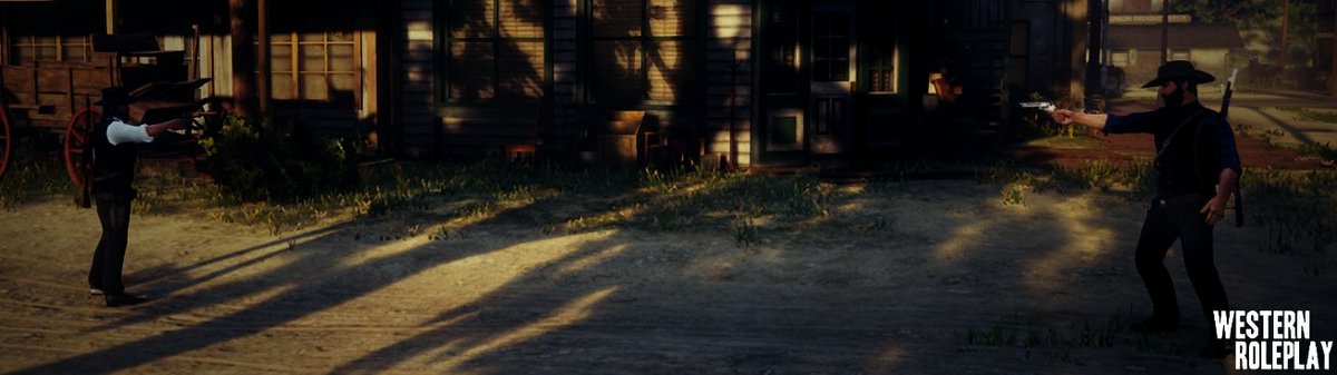 WesternRoIeplay's tweet photo. "This town ain't big enough for the two of us." #WRP #WesternRP #WesternRoleplay #RedM #RedDeadRedemption2 #RedDeadRedemptionOnline #RDR2 #RDO #RDOnline https://t.co/hZPsi79p5j