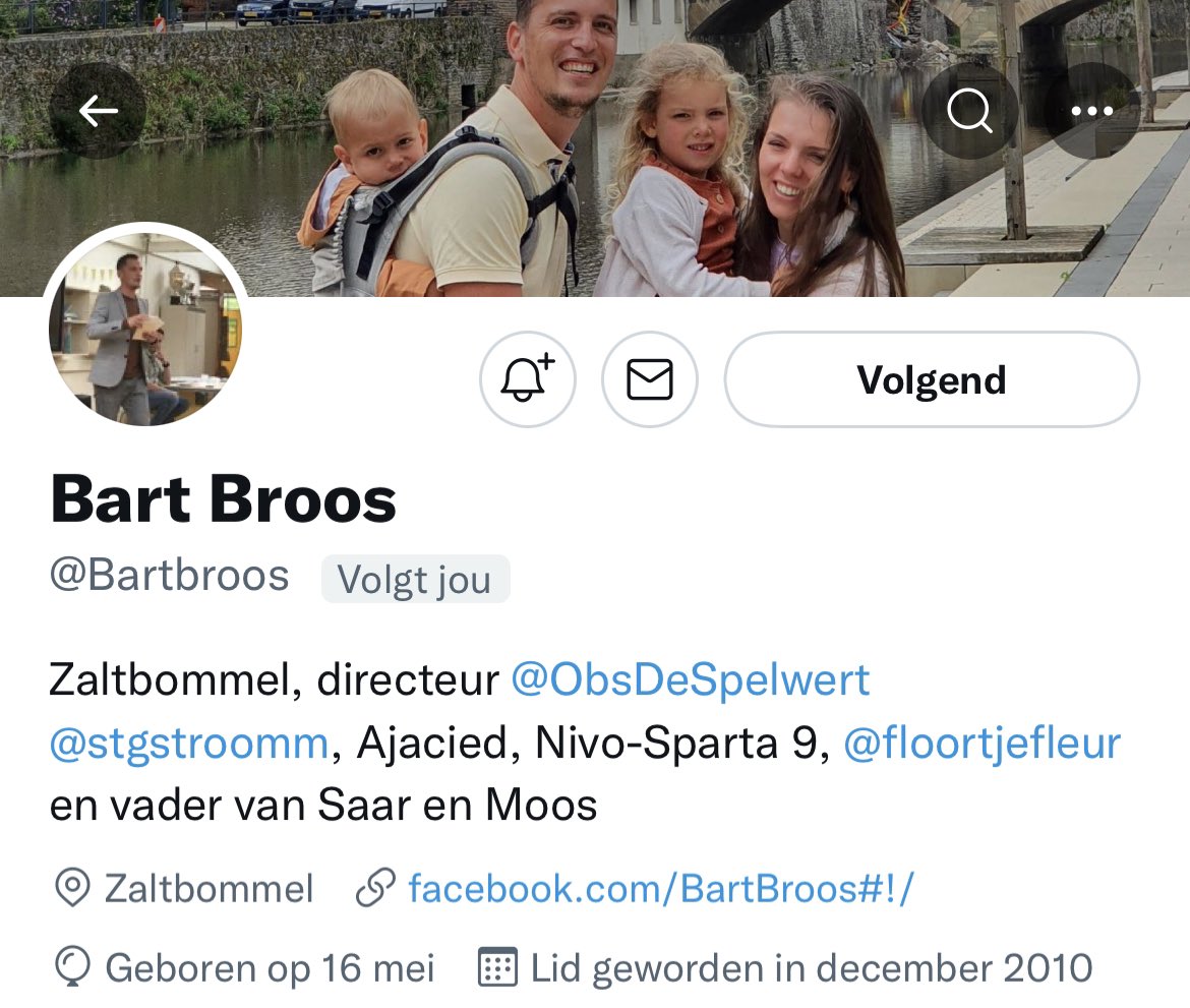 Vanaf aankomende maandag is <a href="/Bartbroos/">Bart Broos</a> aan het woord! Bart werkt als startend schoolleider op <a href="/ObsDeSpelwert/">ObsDeSpelwert</a> (<a href="/stgStroomm/">STROOMM</a>) in Zaltbommel en doet daarnaast bovenschools ICT. Hij is hiervoor 14 jaar leerkracht geweest, is 37 jaar oud en is vader van twee kinderen. Veel plezier!
