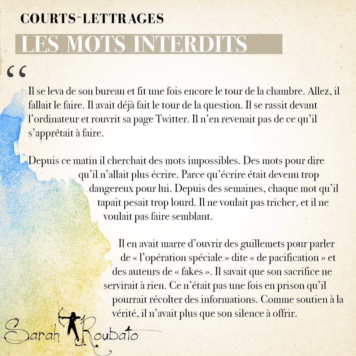 SarahRubato's tweet photo. @benvtk Bonjour, en tant qu'écrivain, votre tweet m'a touché au plus haut point, alors voici un texte inspiré de votre tweet. Merci et courage ! https://t.co/jLNH6c3iVW