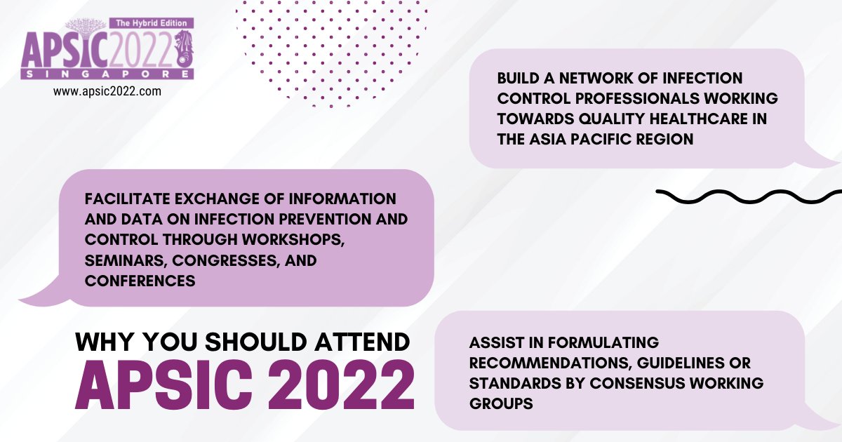 APSIC2022's tweet photo. APSIC aims to bring together multidisciplinary infection control professionals in the region to share their knowledge and findings in the Asia Pacific region. Learn, share and stay connected at APSIC 2022. Register now! 
https://t.co/YsHYYtopNt
#apsic2022 #apsic #infectioncontrol https://t.co/Ymhw0k2Wm5
