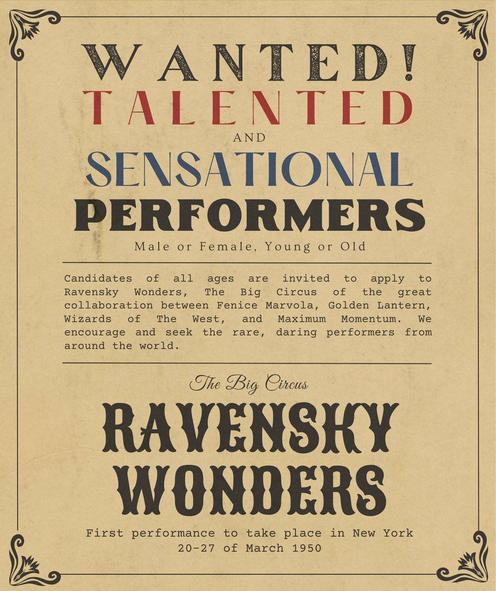 [OPEN REGISTRATION: EXCEPTIONAL PERFORMERS WANTED]

Ravensky Wonders membuka kesempatan bagi orang-orang yang berbakat dan tertarik untuk bergabung bersama kami di pementasan yang akan digelar di New York pada 20-27 Maret.

Daftarkan diri anda disini!