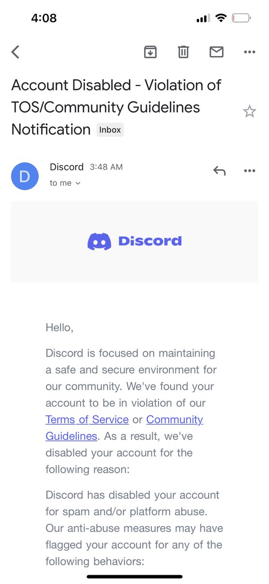 DoodleInterface's tweet photo. @_eastOrb I’m sure, discord sent me an email https://t.co/o7ARl3V9dr