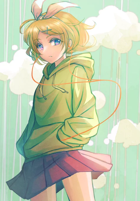 13曲目メランコリック/Junky#100曲ボカロ絵チャレンジ#鏡音リン#イラスト 