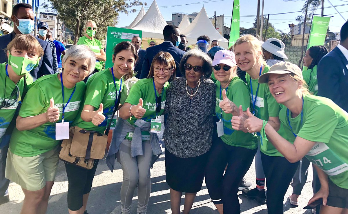 BNMarkussen's tweet photo. Women First 5km 2022 this morning in #AddisAbaba. I ran for every girl and woman to #BreakTheBias #IWD2022! Was lucky finishing 3rd in the Female Ambassador’s Competition. Many thanks to all women in the run! @greatethrun @SahleWorkZewde @HaileGebr @EUtoAU @DKambInAddis #AUEU https://t.co/ccFKB50Uag