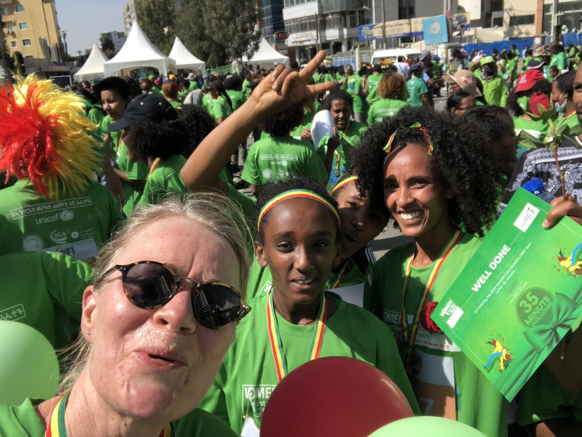 BNMarkussen's tweet photo. Women First 5km 2022 this morning in #AddisAbaba. I ran for every girl and woman to #BreakTheBias #IWD2022! Was lucky finishing 3rd in the Female Ambassador’s Competition. Many thanks to all women in the run! @greatethrun @SahleWorkZewde @HaileGebr @EUtoAU @DKambInAddis #AUEU https://t.co/ccFKB50Uag