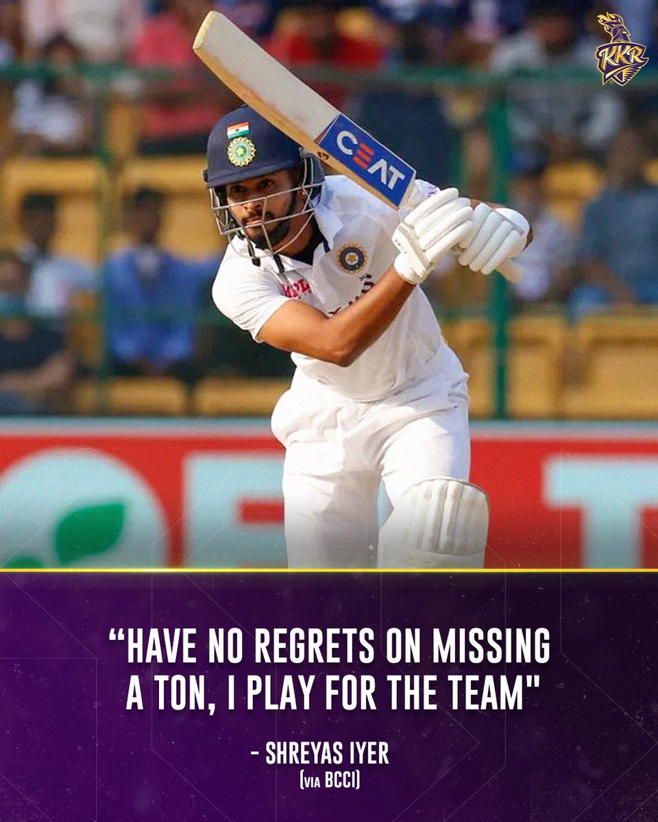 KKRiders's tweet photo. 𝘼 𝙏𝙚𝙖𝙢 𝙋𝙡𝙖𝙮𝙚𝙧 💜💛

@ShreyasIyer15 #INDvSL #CricketTwitter https://t.co/8tUmK0DnHf