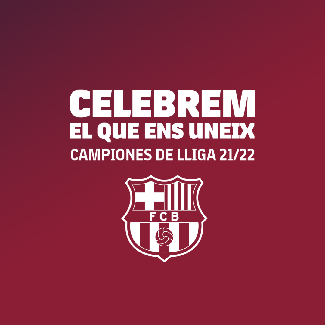 FCBfemeni's tweet photo. 🏆 CAMPIONES DE LLIGA 21/22! 
CELEBREM EL QUE ENS UNEIX 💙❤️

#MoreThanEmpowerment #MesQueGenere https://t.co/etoGoheUhc