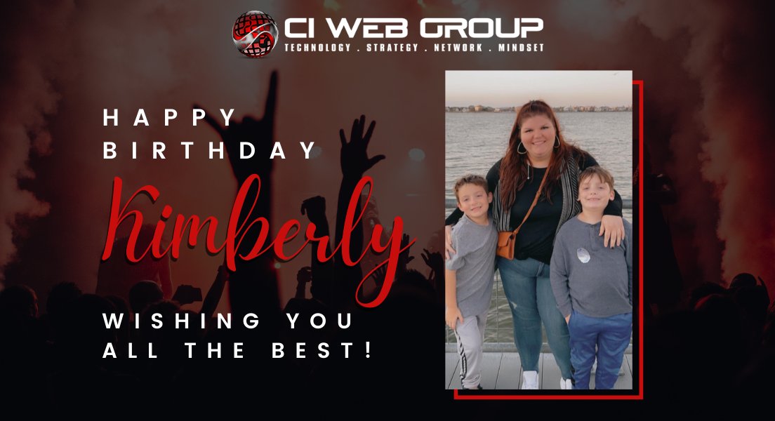 ciwebgroup's tweet photo. HAPPY BIRTHDAY! Everyone make sure to wish our favorite Director of Marketing, Kimberly Marshall, a happy happy birthday. #CIWebGroup wouldnβt be the same without you, we hope you have the best birthday! https://t.co/Djxp8juV6B