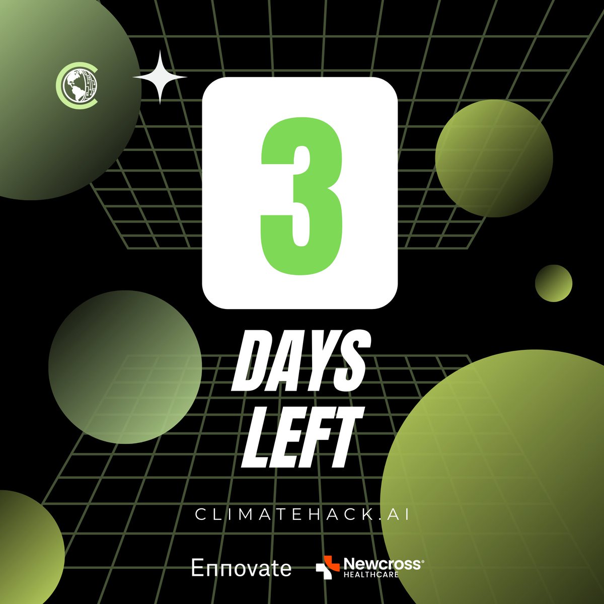 There's now 3 days left before submissions close for the first round!

Make sure to submit your models in time at climatehack.ai

#climatehackai #climatechange #machinelearning #hackathon