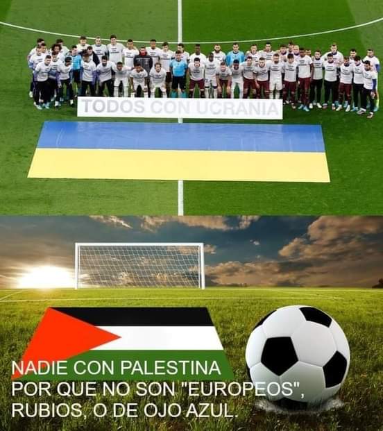 Falsos❗porque no pidieron por Irak, Palestina, El futbol se mancho de hipocresia nazi.

#RusiaUcrania