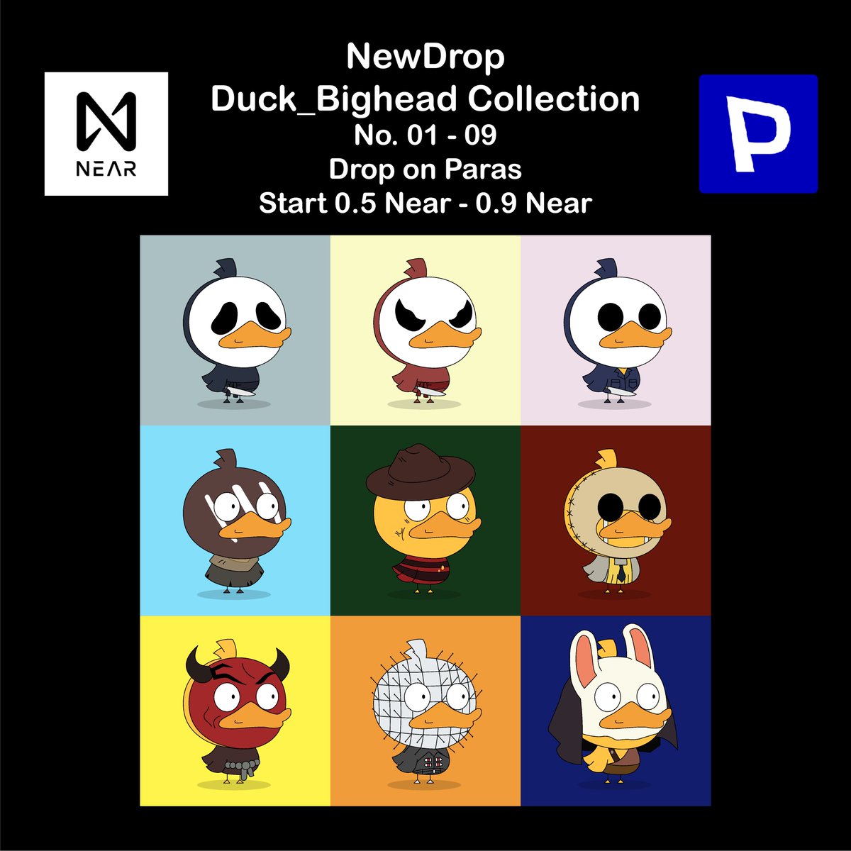 nxdesign11's tweet image. NewDrop Duck_Bighead Gen2 Collection🦆
Drop op 
@ParasHQ
 
Duck No.01 - 09
Available now🔥🔥
paras.id/nxdesign.near/…

#PARASnft #paras #nearNFTs #NEARnft #NEARcollector #NEARverse #nftart #NFTs #NFT #nftcollector #nftcollectors #NFTartist #NFTcollection  #nftdrop  #NFTTHAILAND