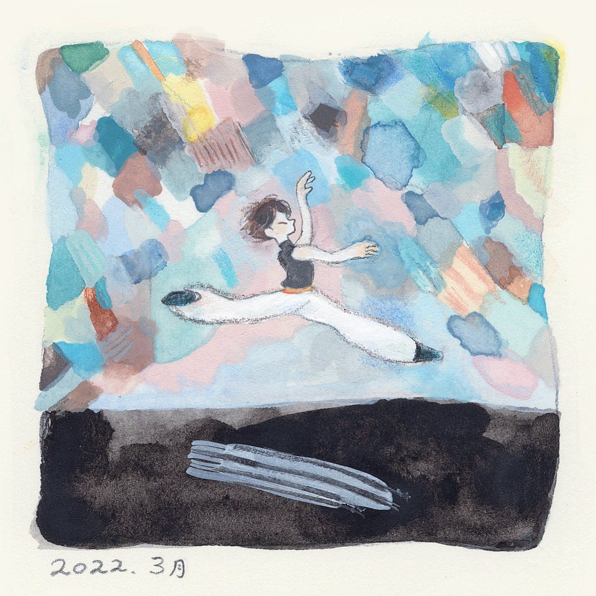 「3月のジャンプ 」|まつもとまちのイラスト