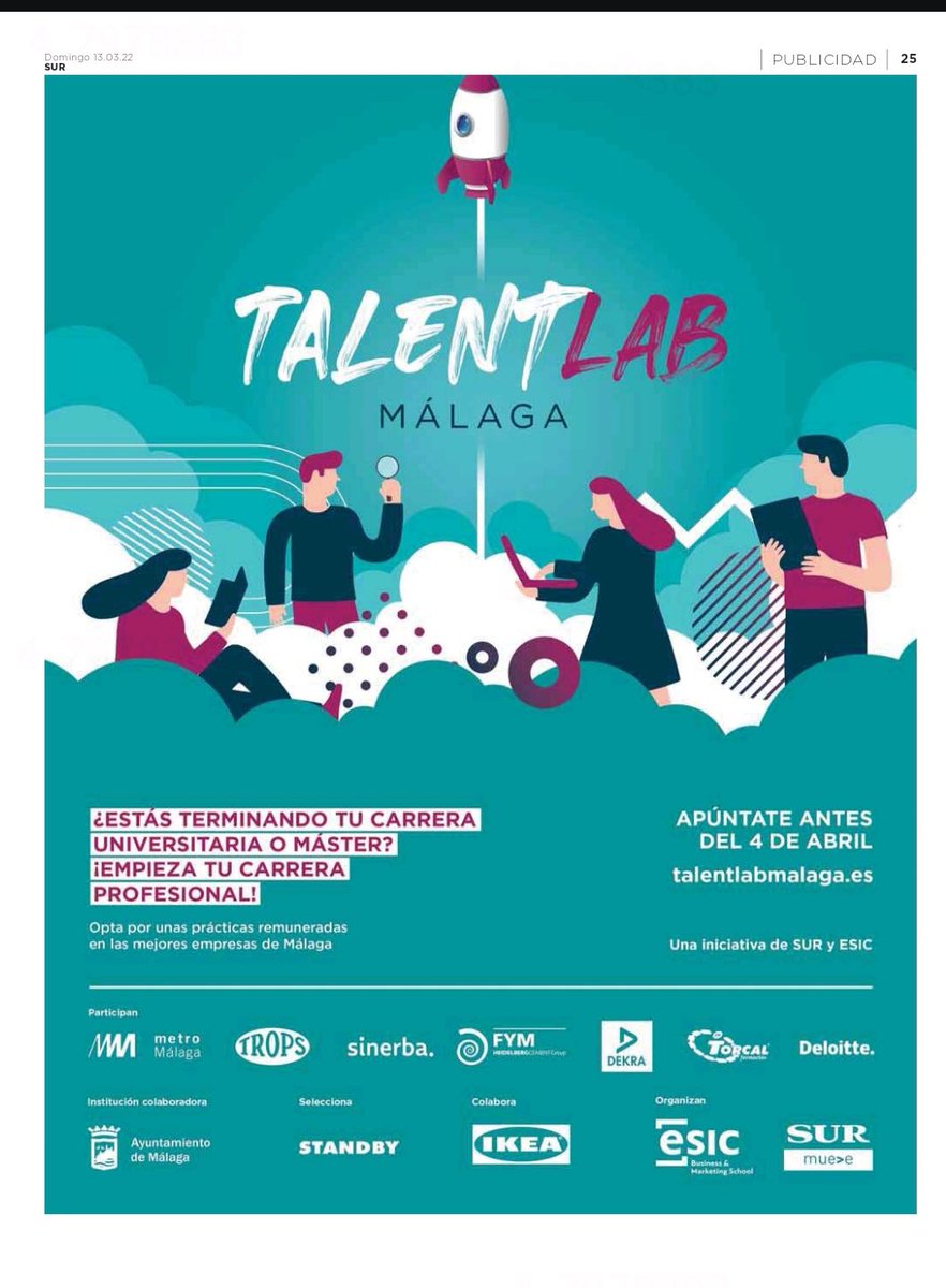 ivegama's tweet photo. Segunda edición del proyecto #talentlabmalaga una iniciativa de @ESICMalaga y @DiarioSUR para que el mejor talento de Málaga se quede en Málaga https://t.co/rP4gR8OZtQ