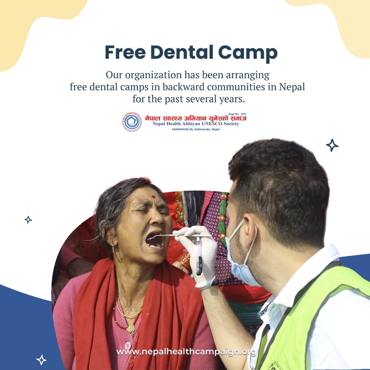 NepalUnesco's tweet photo. Dental camps for those people who are deprived of general dental checkups in rural areas lacking dental clinics.😊
The camps are free and designed to improve oral health for individuals in need.🤗
💥https://t.co/wkZ11Pv95r 💥
#nepalhealthabhiyan#dentalcamps #freesmilecampaign#un https://t.co/njRYrrNTNd