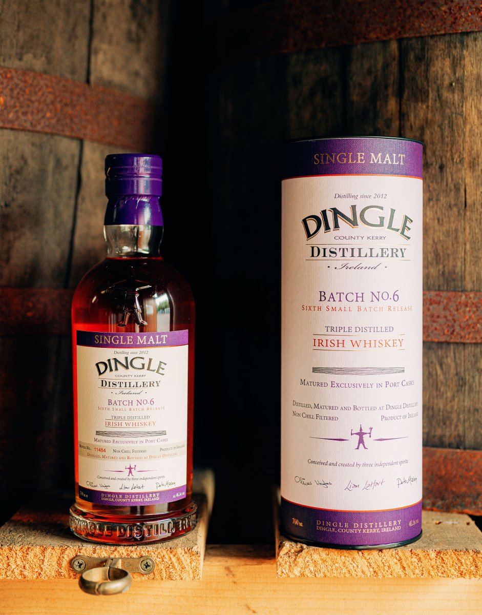 DingleWhiskey's tweet photo. Have you tried #BatchNo6 yet? Fully matured in Tawny Port casks, available now in off licences and online from our webstore 🥃
https://t.co/UH5bJ8DBVh https://t.co/NZYT8kk0qn