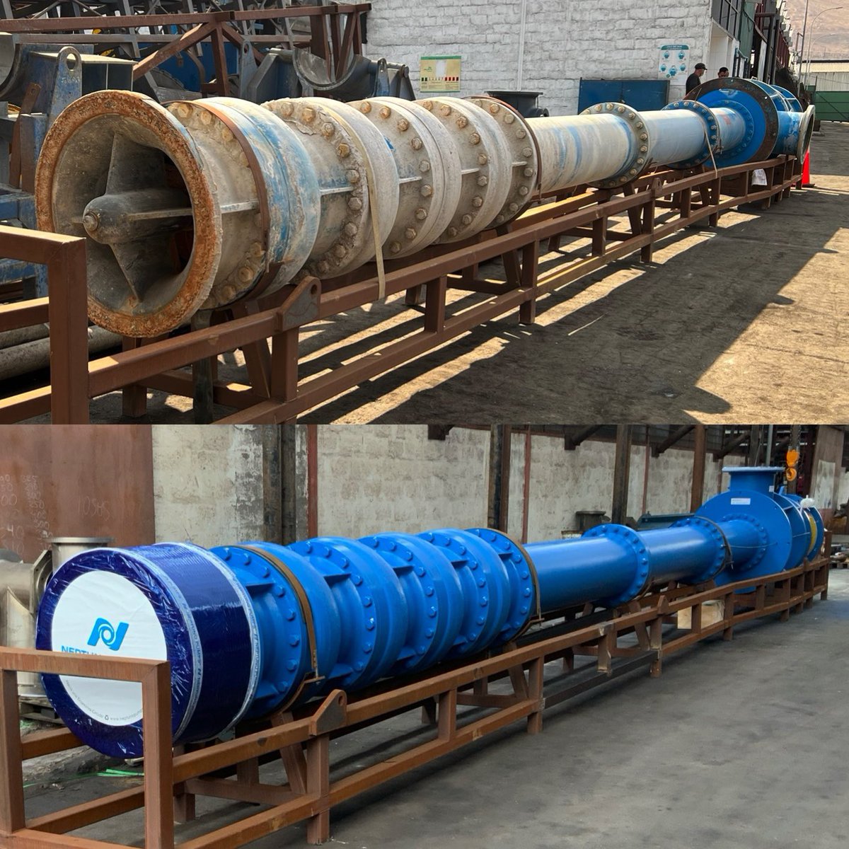 ANTES/DESPUÉS: Nuestra #NeptunoPumps VTP2200M-4E completamente #remanufacturada para una de las compañías mineras de cobre más grandes del mundo, ubicada en el norte de Chile. 

➡️ Así llegó: lnkd.in/eSaE68UVK

⬅️ Así se fue: linkedin.com/posts/neptuno-…

#MadeInChile 🇨🇱