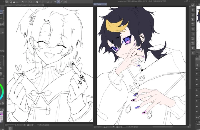 Thanks so much for the stream tonight!
We managed to sketch up both Luca and Shu AND finish some chibi comms! 
LET'S GO PRODUCTIVITYYYY

We went and raided @ZeroviewzTV 🦇

Thanks for all the raids! 😳💜💜
@JaVbani @Kamaniki @p0cketg0th @HiiragiYuu_Vt @ArachneSylve @SyduckP 